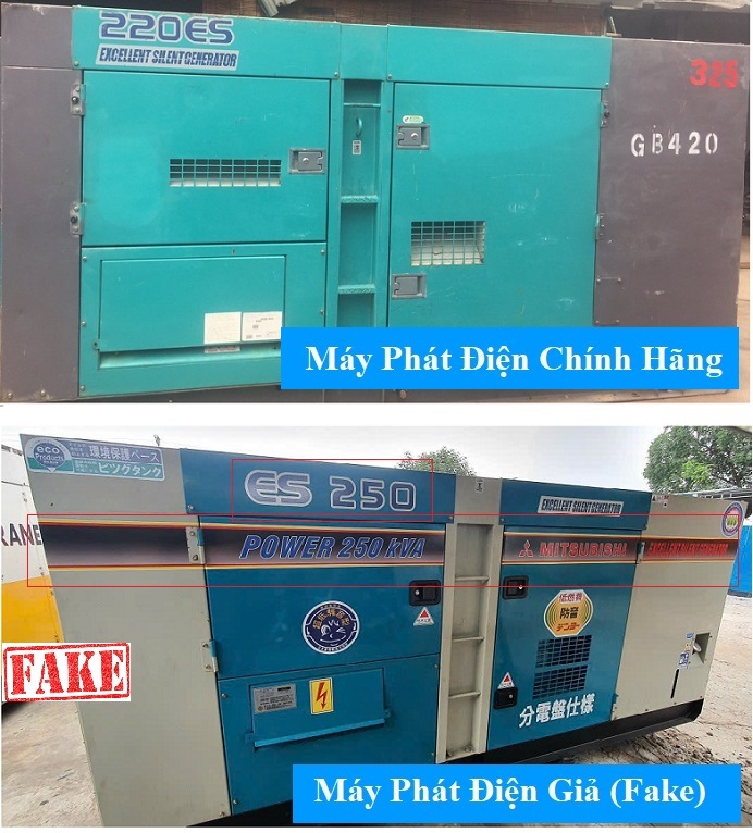 phân biệt máy phát điện nhật thật và giả